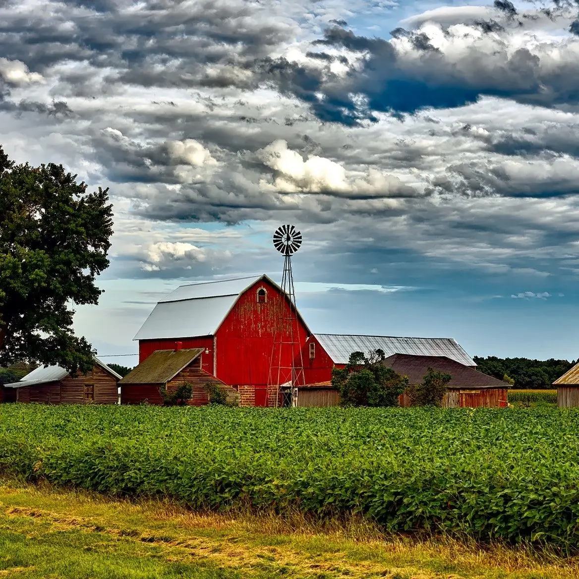 beautiful-farm-wallpaper-with-windmill